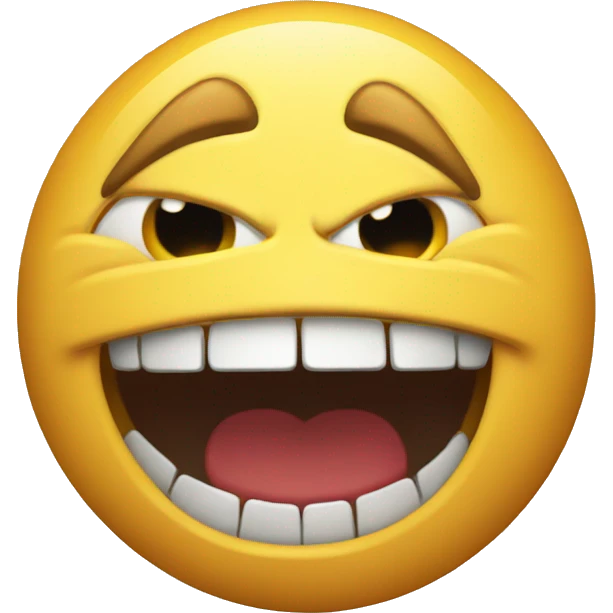 Emoji  with a large sinister  grin  emoji