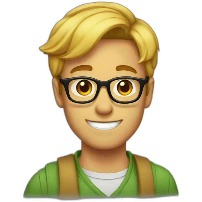 apple jack with glasses short cut hair male emoji