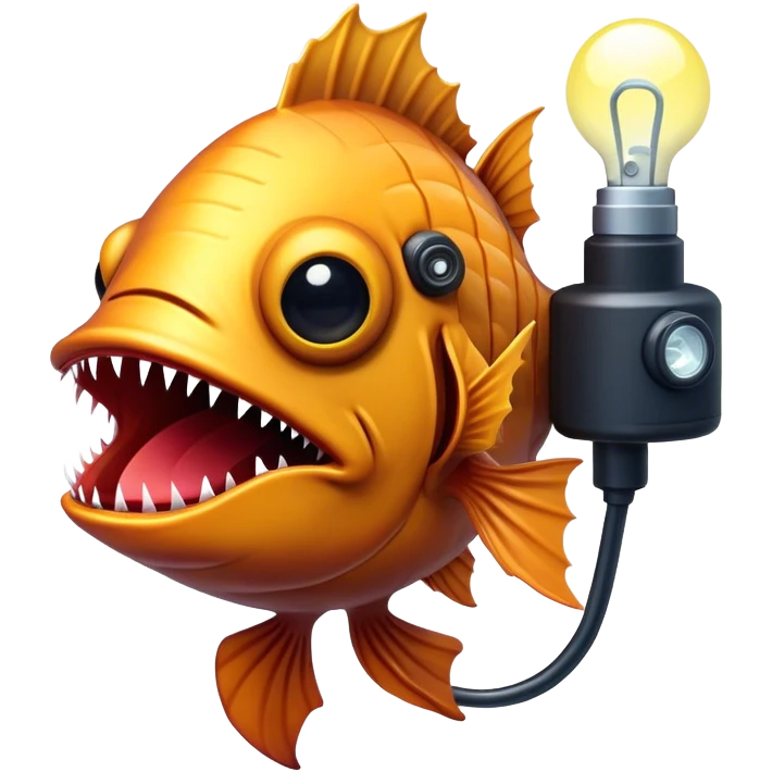 Angler fish with flashlight emoji