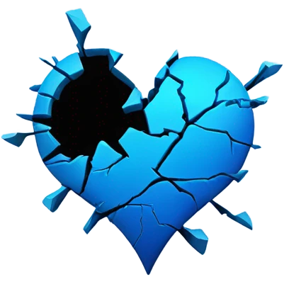 Broken blue heart emoji