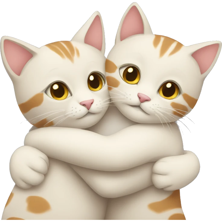 Two cats hugging  emoji