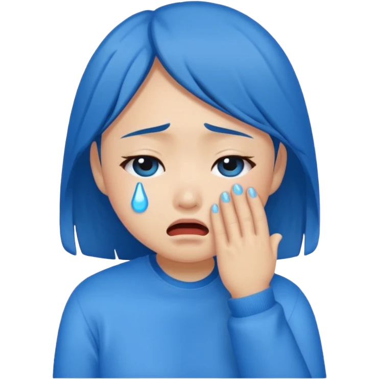 Asian girl crying more like this 😭 make the tears blue emoji
