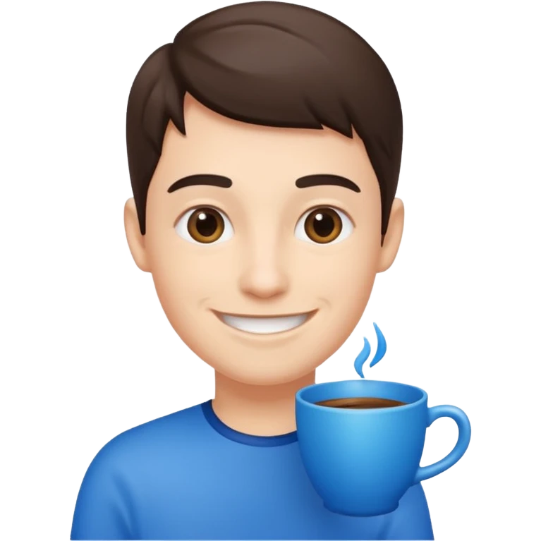 Smile with blue cup emoji