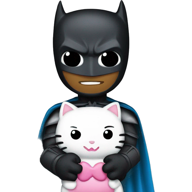 Batman holding hellokitty emoji