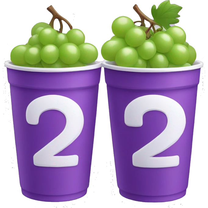 2 cups stacked filled with grape soda emoji
