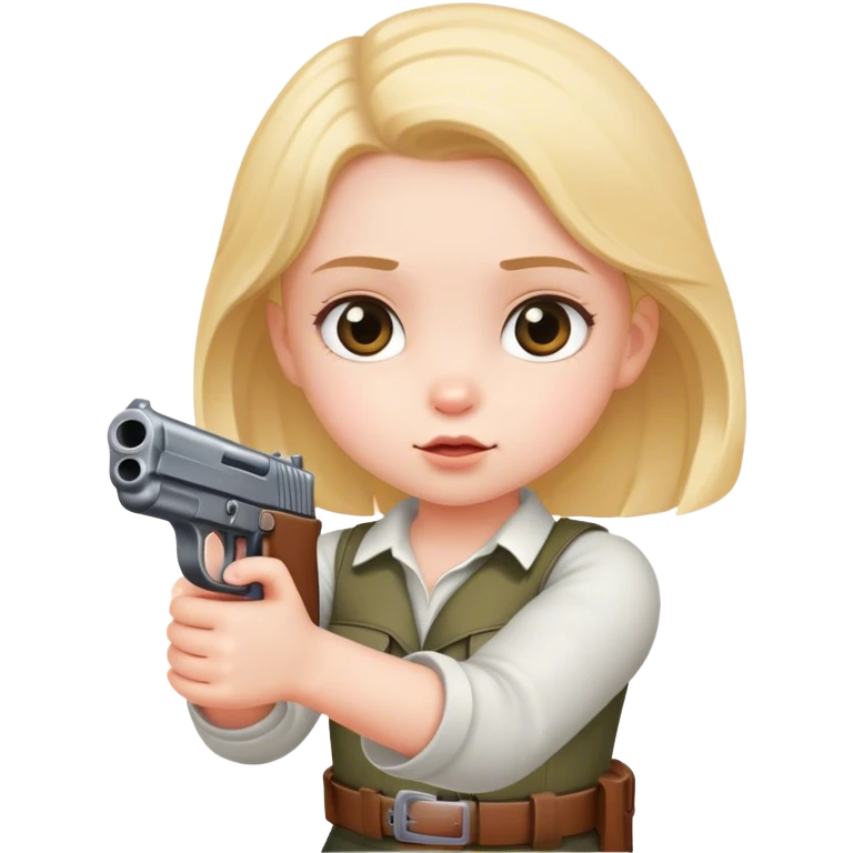 Cute little girl with a gun emoji