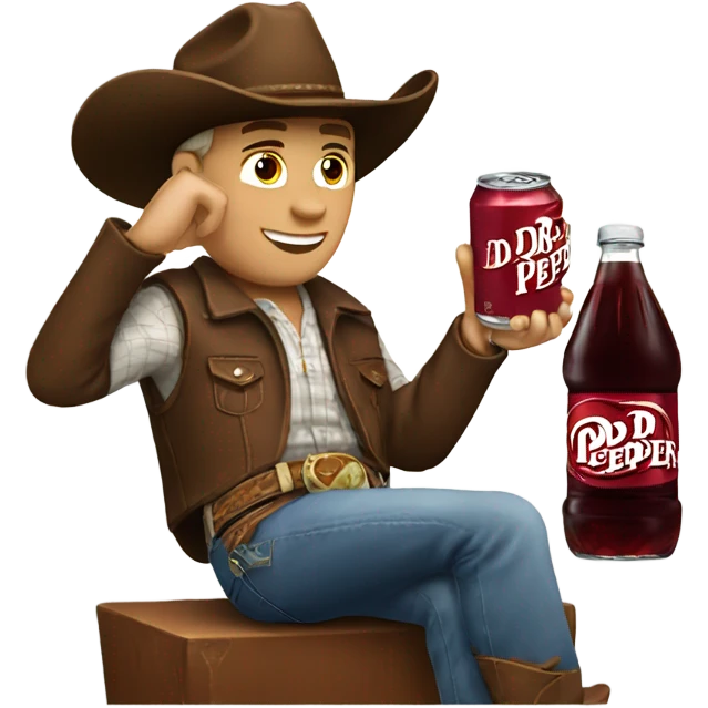Cowboy drinking Dr Pepper  emoji