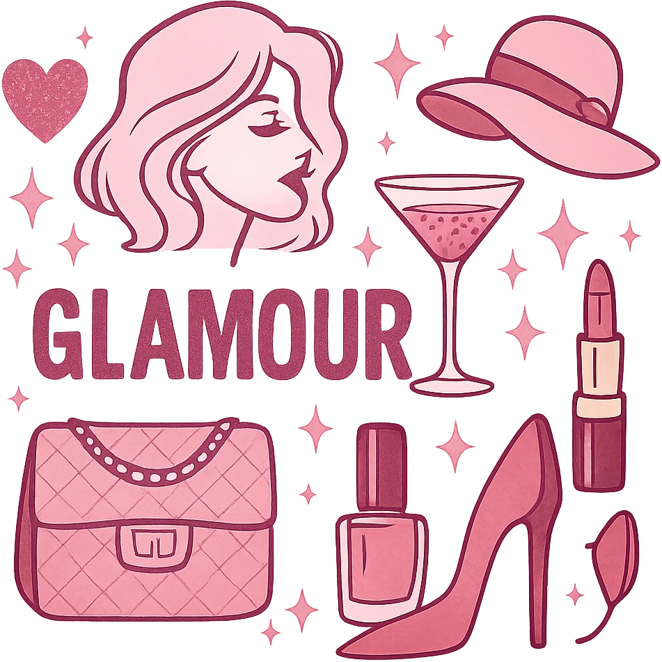pink theme, glamorous and stylish emoji