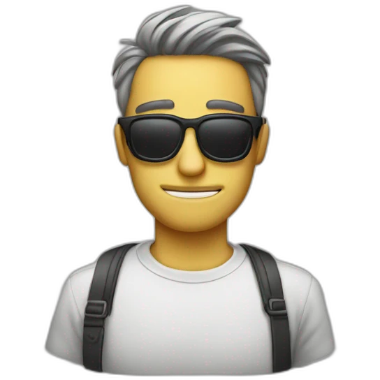 Un hombre calvo con gafas finas emoji