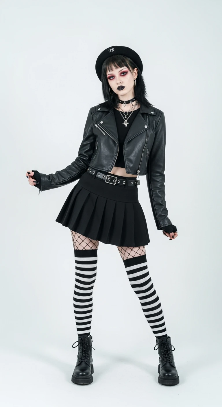 я создаю ИИ блогера, сгенерируй очень красивую девушку в полный рост (должно быть видео ее лицо и тело)
на вид ей должно быть лет 19, стиль альтушка, вес 50-55 кг, девушка должна занимать весь кадр на изображении emoji