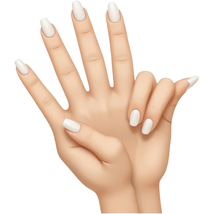 hand gesture with two fingers up, white nails, normal emoji style, slight variation in finger position emoji