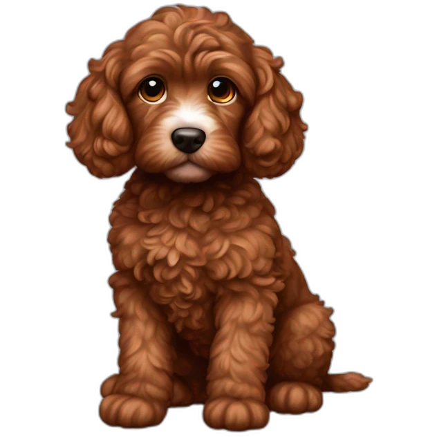 Full body reddish brown baby cockapoo emoji