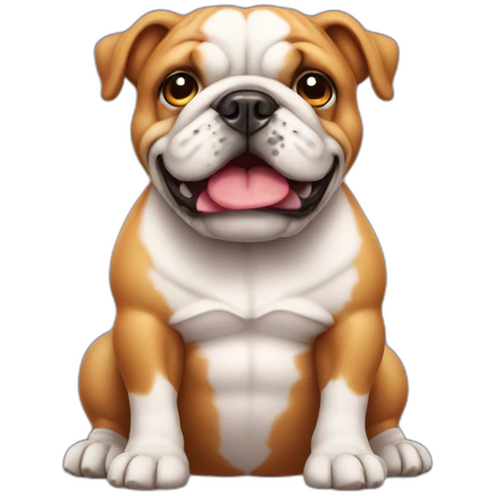 A cute bulldog with a burger body emoji