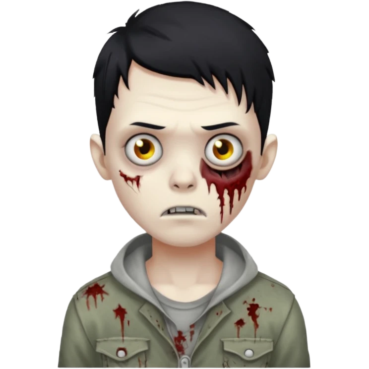 zoombie boy black hair emoji