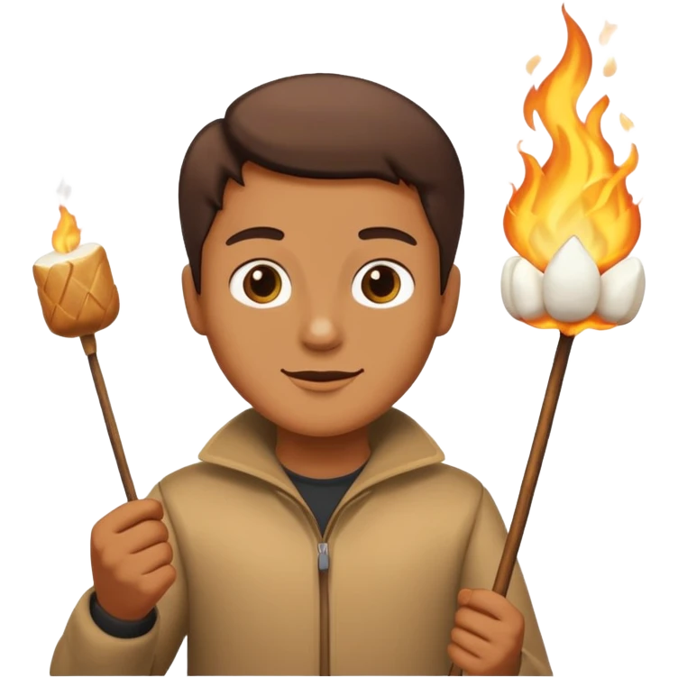 Toasting marshmallows emoji