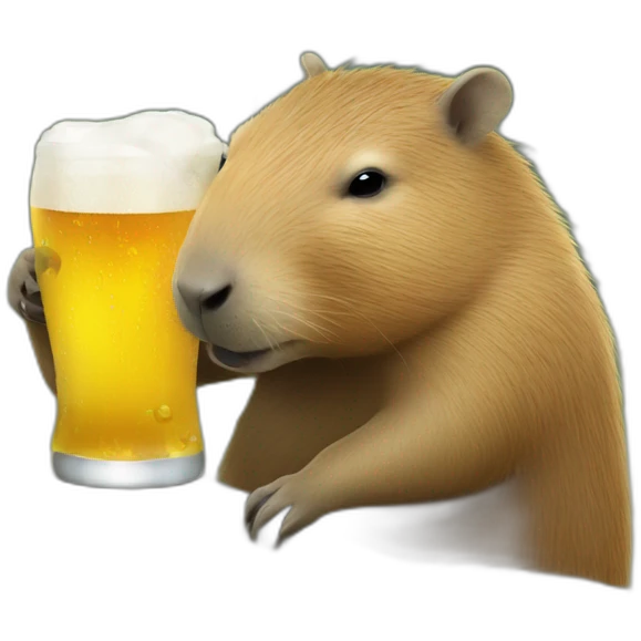 capybara drinking beer emoji