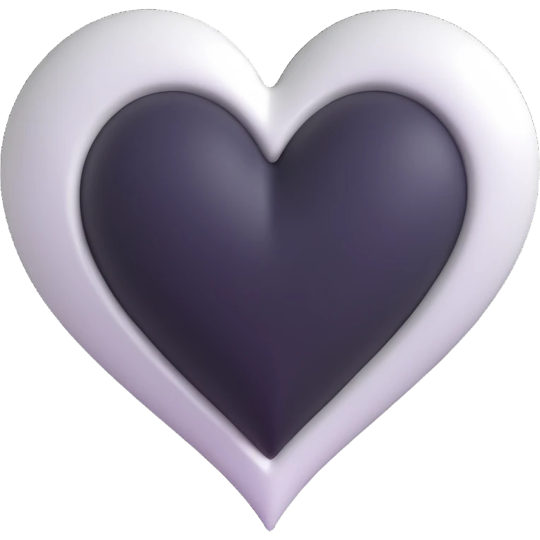 white goth heart, minimal, edgy, dark accents, no background emoji