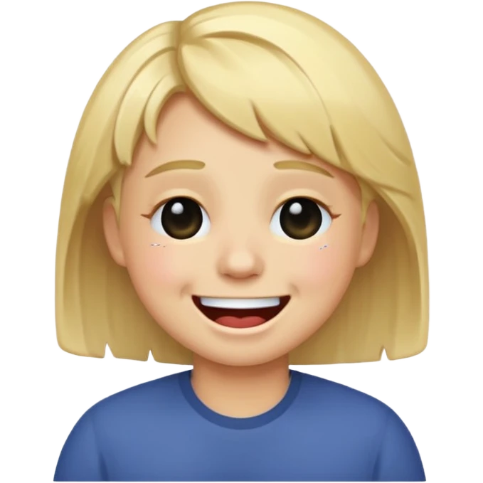 Facebook style laughing emoji getting a haircut emoji