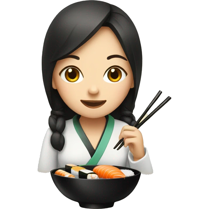 Girl eating sushi emoji
