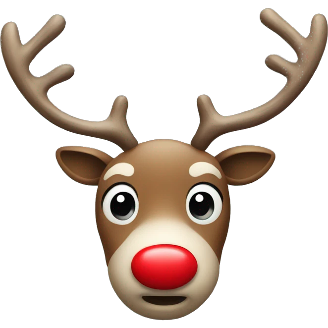 reindeer with red nose emoji