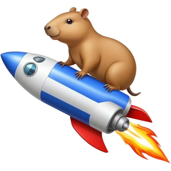 Capybara on a rocket  emoji