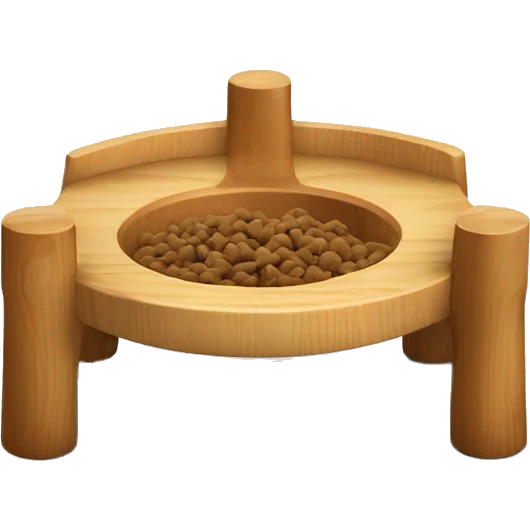 Elevated pine wood dog feeder  emoji