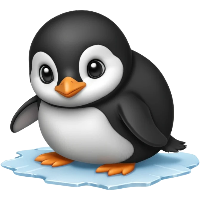 baby penguin sliding emoji