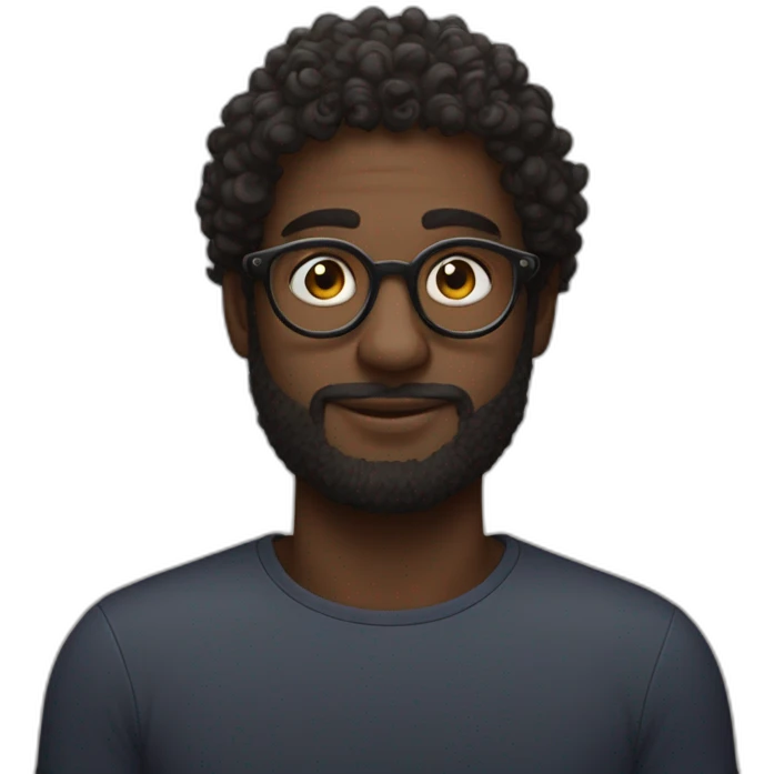 curly bespectacled Arseny's black friend emoji
