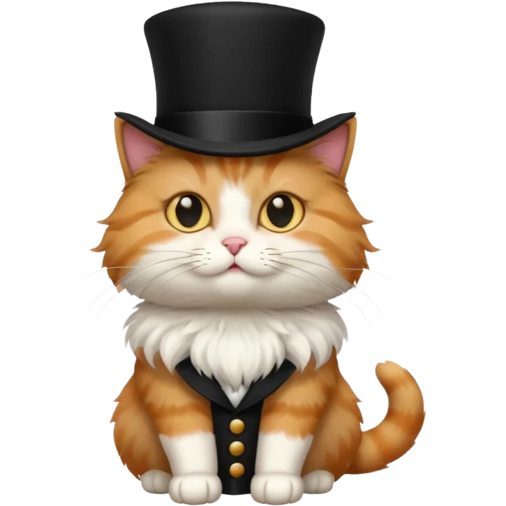 a cat wearing a black tophat emoji