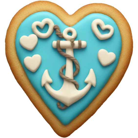cookie heart with anchor emoji