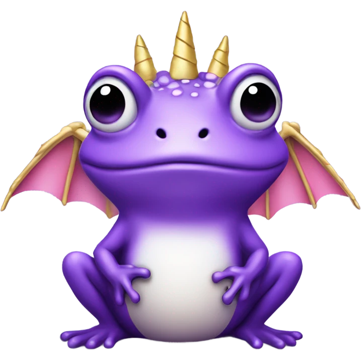 Purple frog with unicorn horn and dragon wings emoji