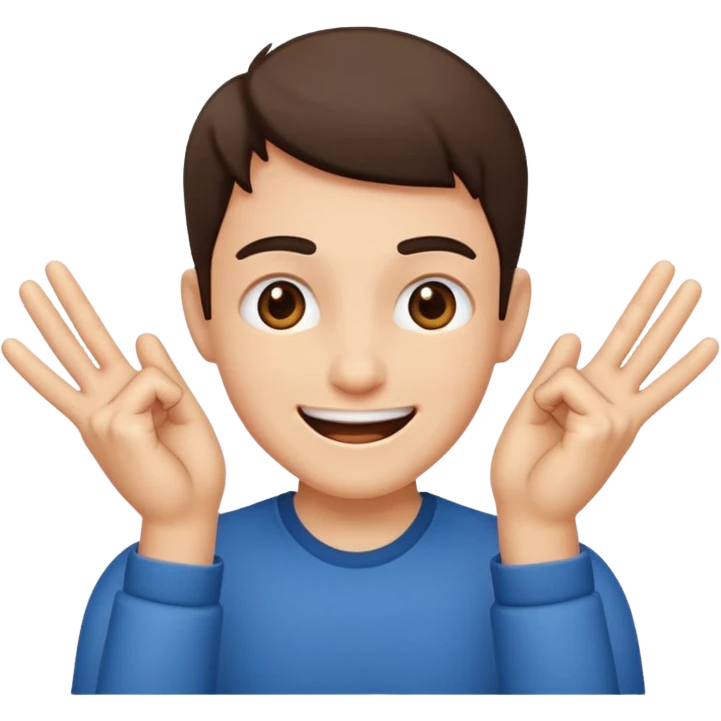 Excited emoji buting fingers and smirking emoji