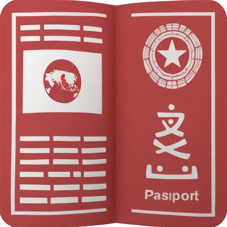 Passport of Myanmar red colour emoji