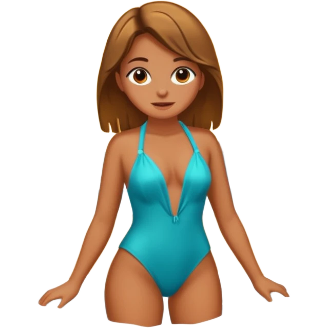 Chica tomando el sol en una playa emoji