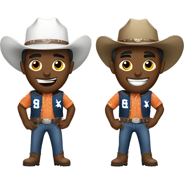 Two friends in cowboy jerseys emoji