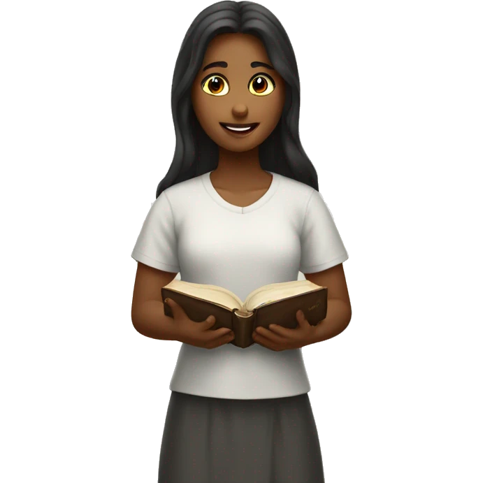 girl giving bible stud emoji