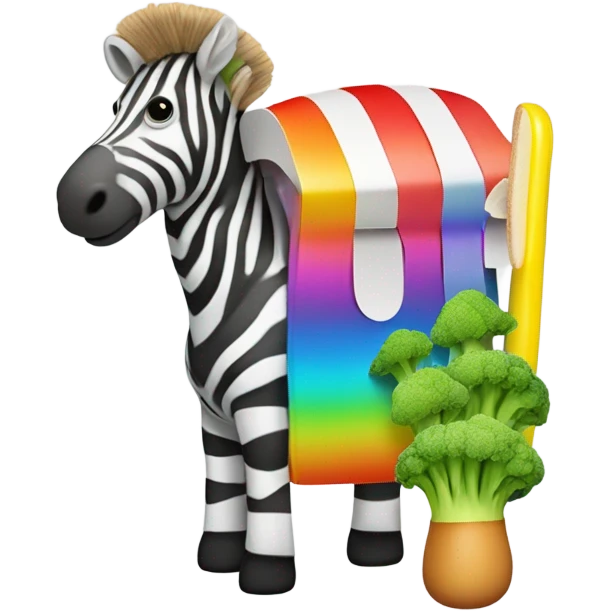 Zebra broccoli fruit rainbow hotdog xylophone emoji
