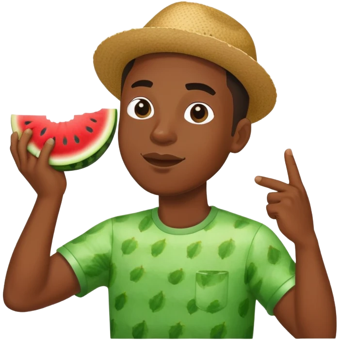 Black guy dabbing holding watermelon  emoji