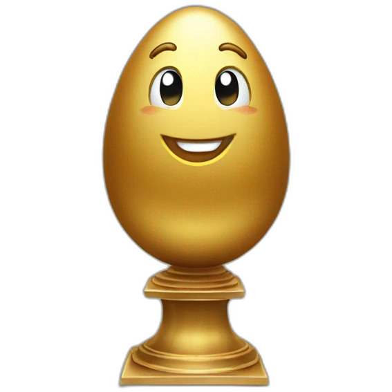 smiling golden egg on a pedestal emoji