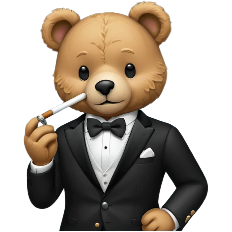 Teddy bear at sinatra Sinatra show smoking cigar  emoji