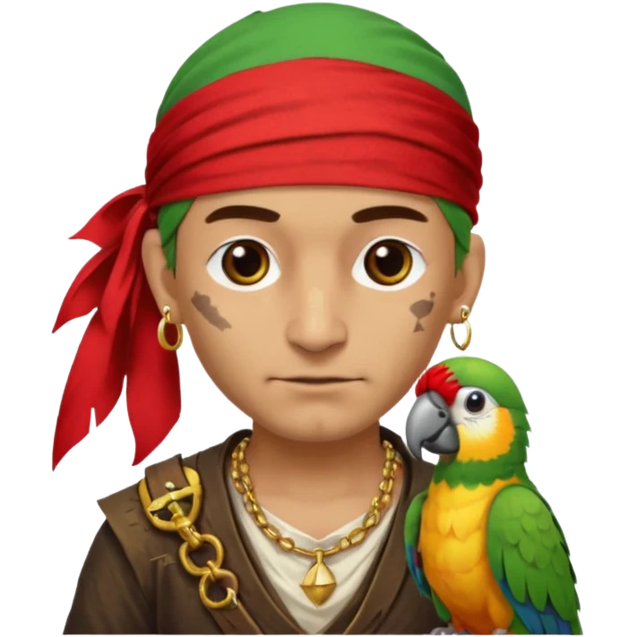 pirate and parrot emoji