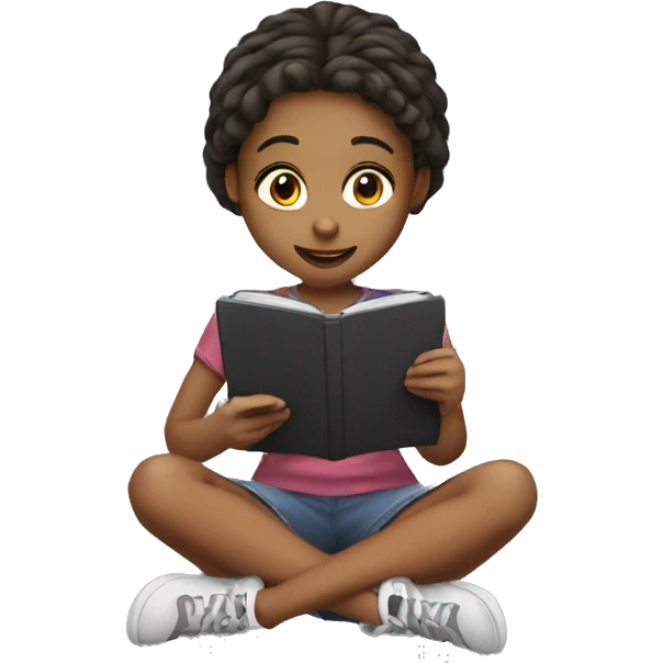 girl student reading on a tablet emoji