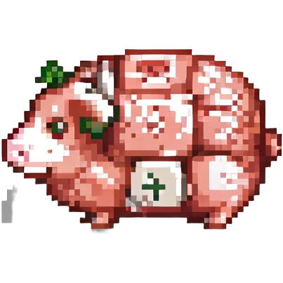 a cartoon ham with bone emoji