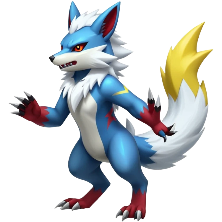 Shiny Epic Badass Zoroark-Zangoose-Zeraora-hybrid (Full body) emoji