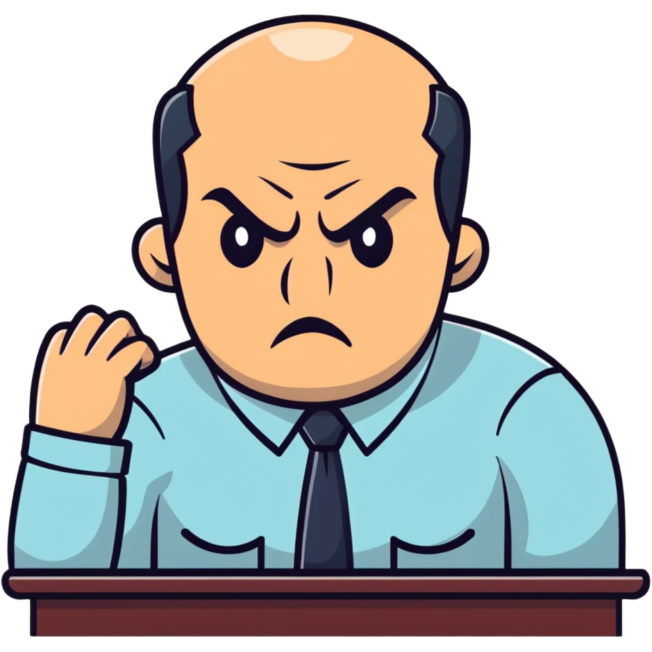 frustrated boss with bad ideas criticizing designer work emoji