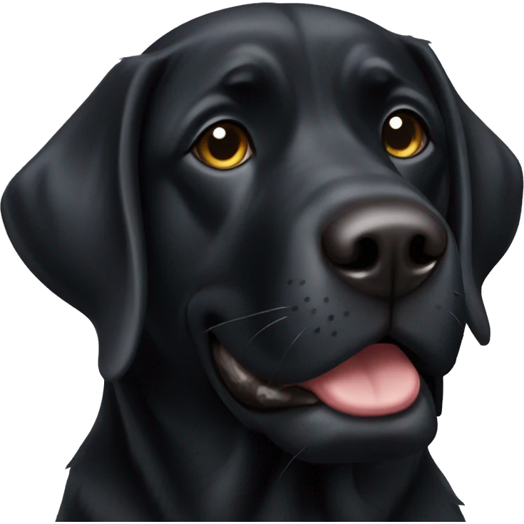 Chunky black lab blocky head  emoji