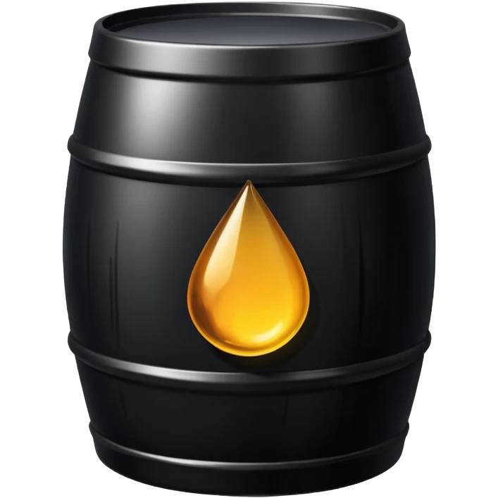 generate an ultra realistic black metal barrel without rust and with a black drop of oil on it emoji