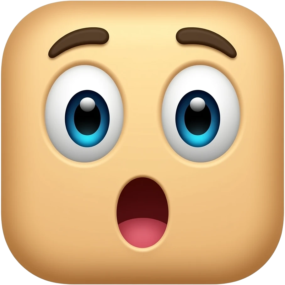 rosto surpreso com a boca aberta emojis.com como um quadrado emoji