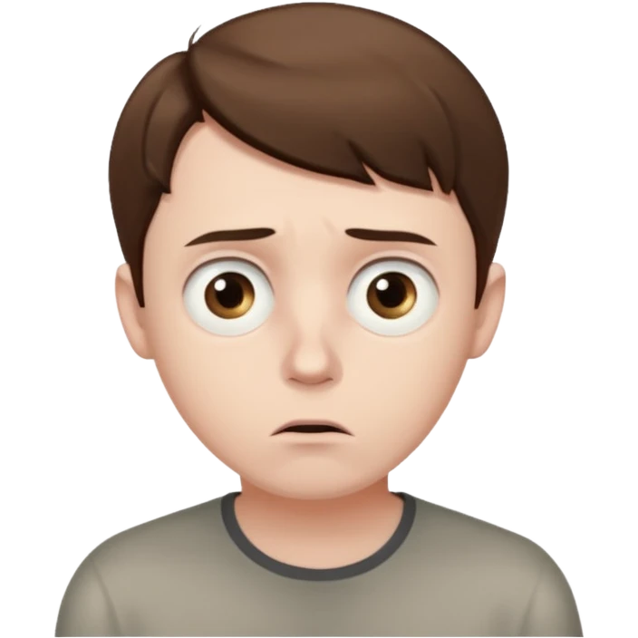 realistic half-length portrait of a scared man emoji
