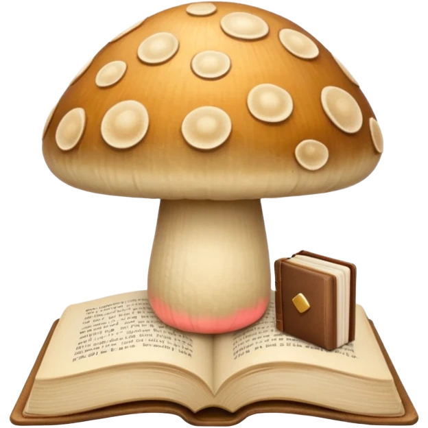 Cozy aesthetic beige mushroom and book emoji